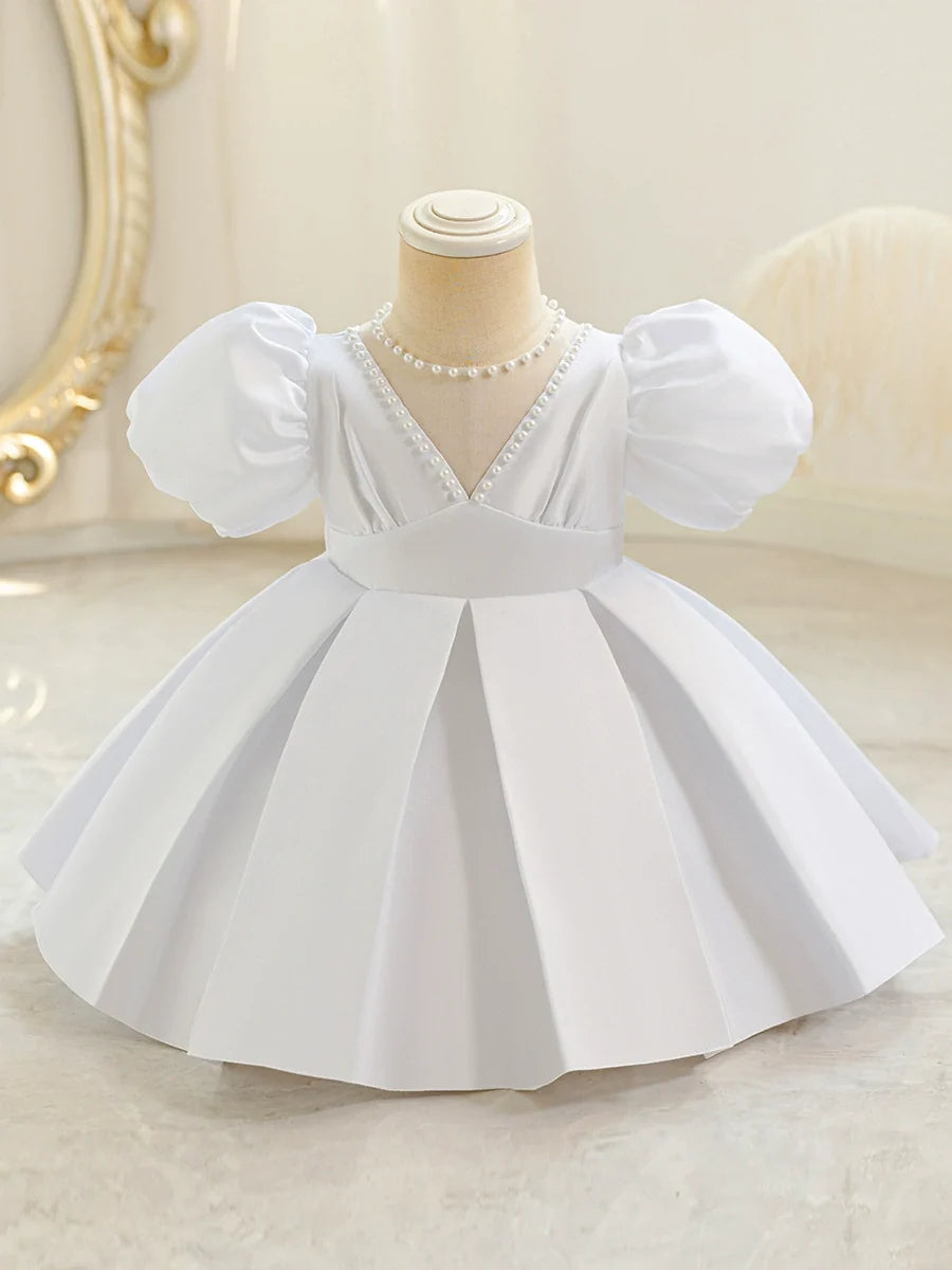 Puffy Party Dress with Pearls
