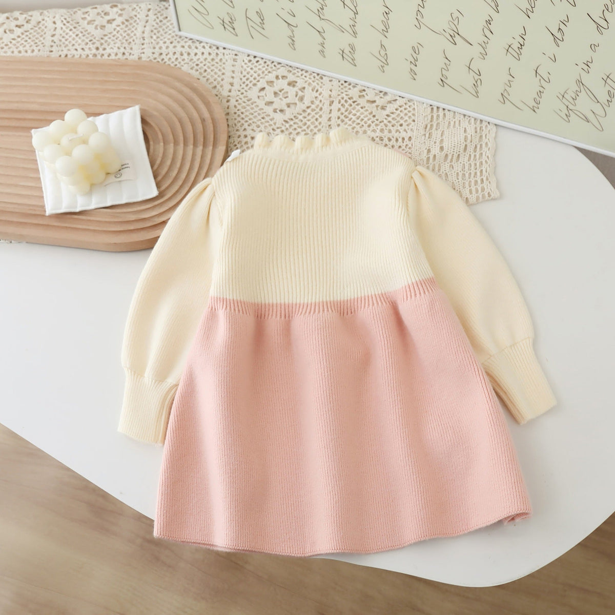 Children's Knitted Dress with Little Balls