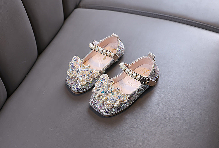 Girls Butterfly Rhinestone Shoes – Charmy