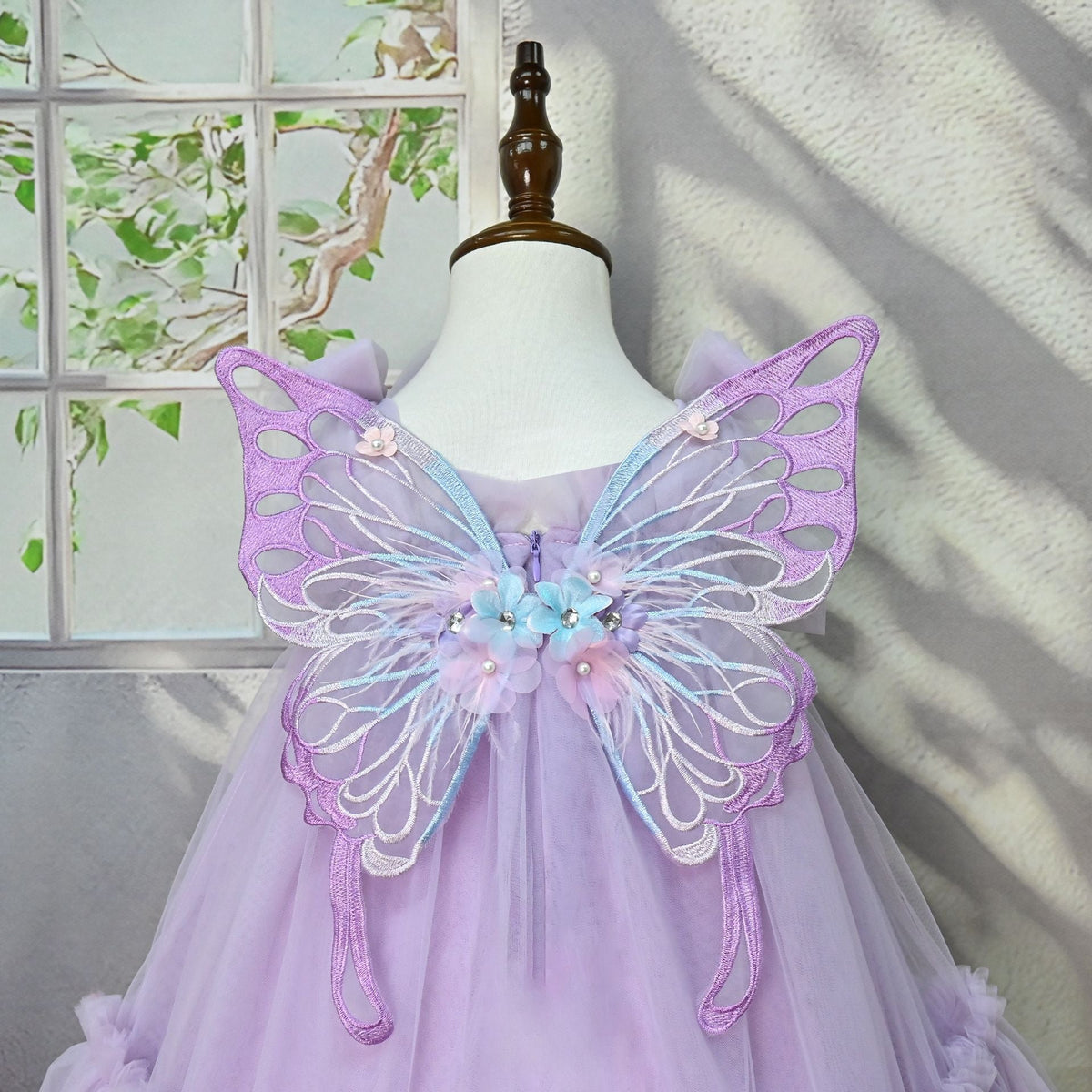Children's Dress with Flowers and Wings