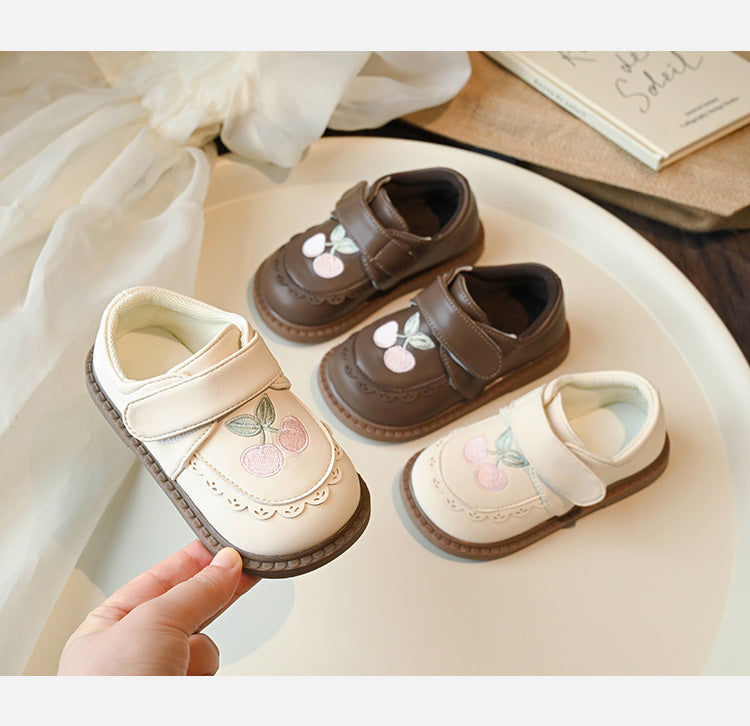 Children's Cherry-Print Velcro Shoes