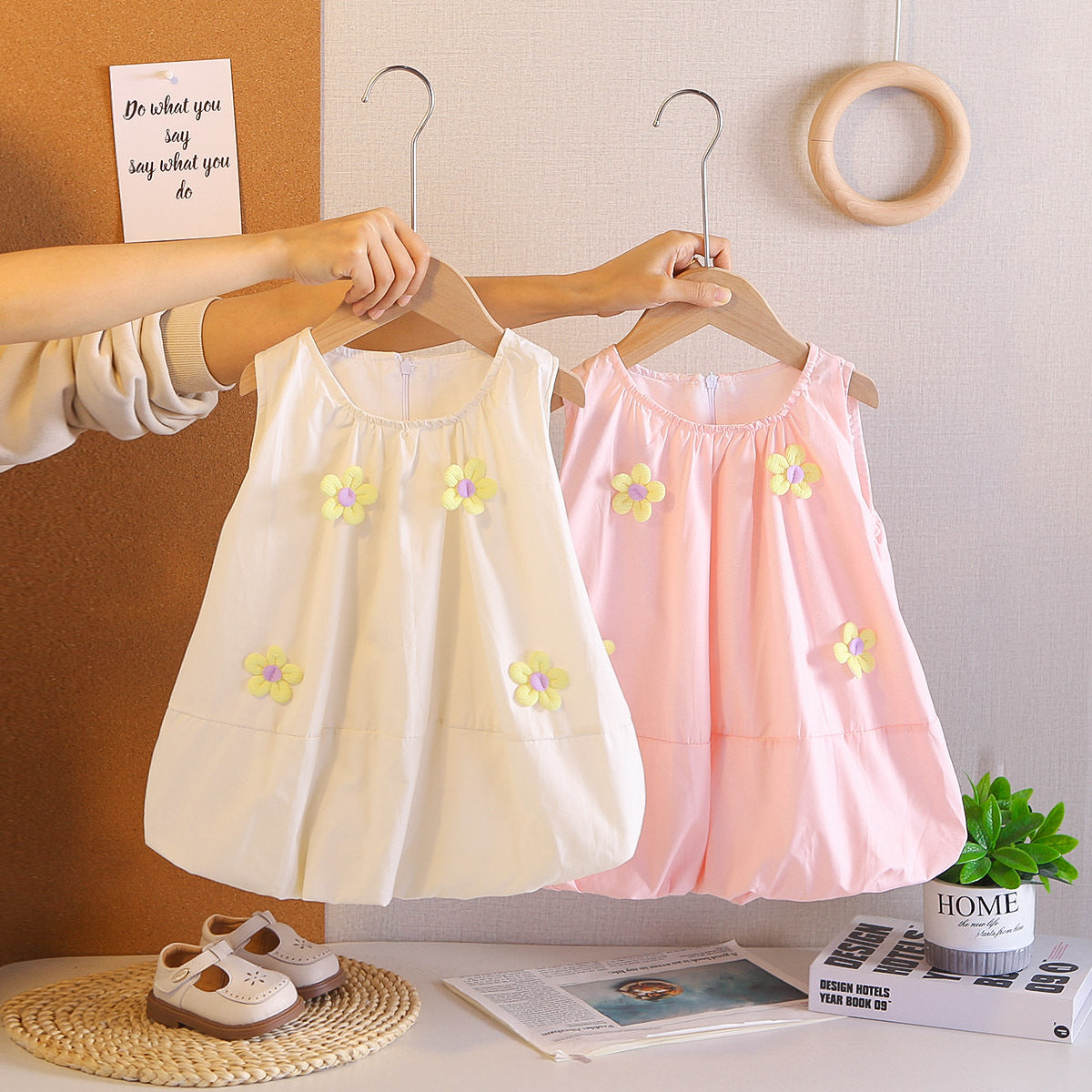 Children's Summer Dress with Little Flowers