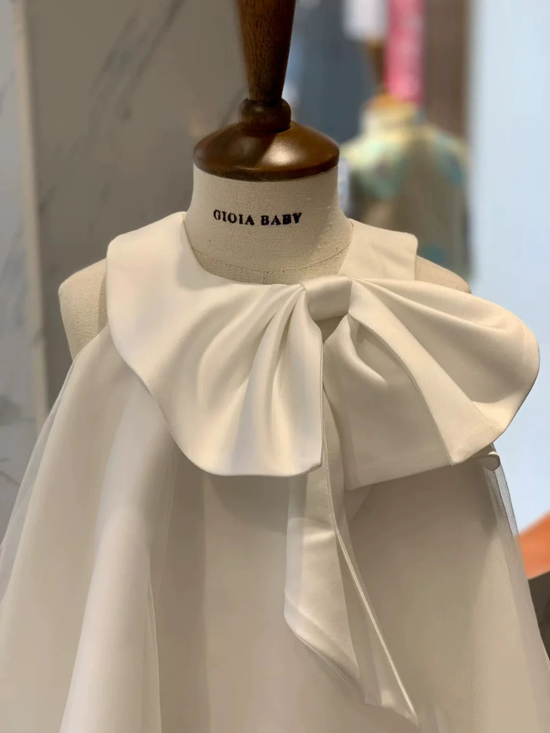 White Children's Dress with Bow