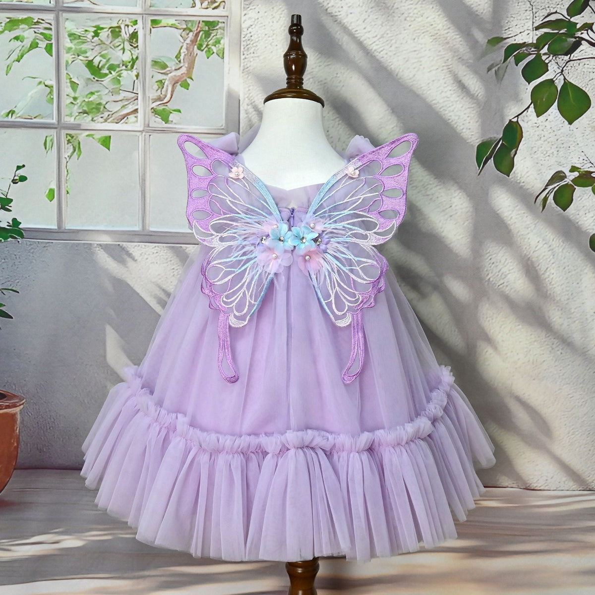 Children's Dress with Flowers and Wings
