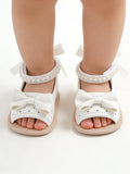 Girls' Sandals with Bow and Pearls
