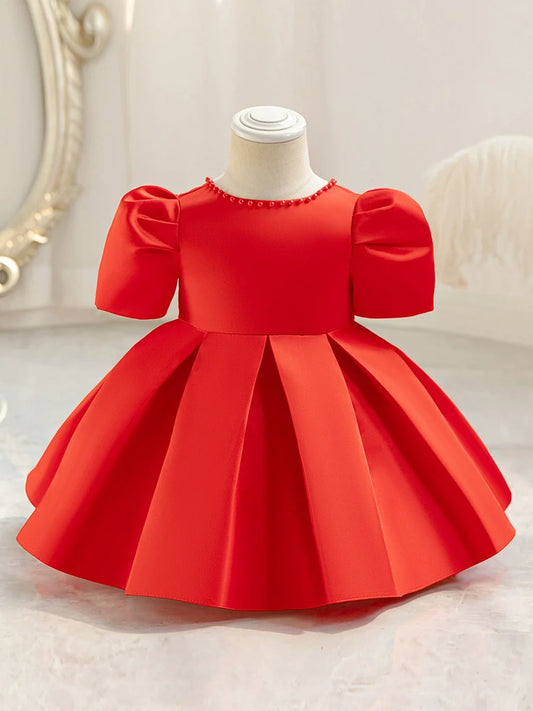 Puffy Party Dress with Pearls