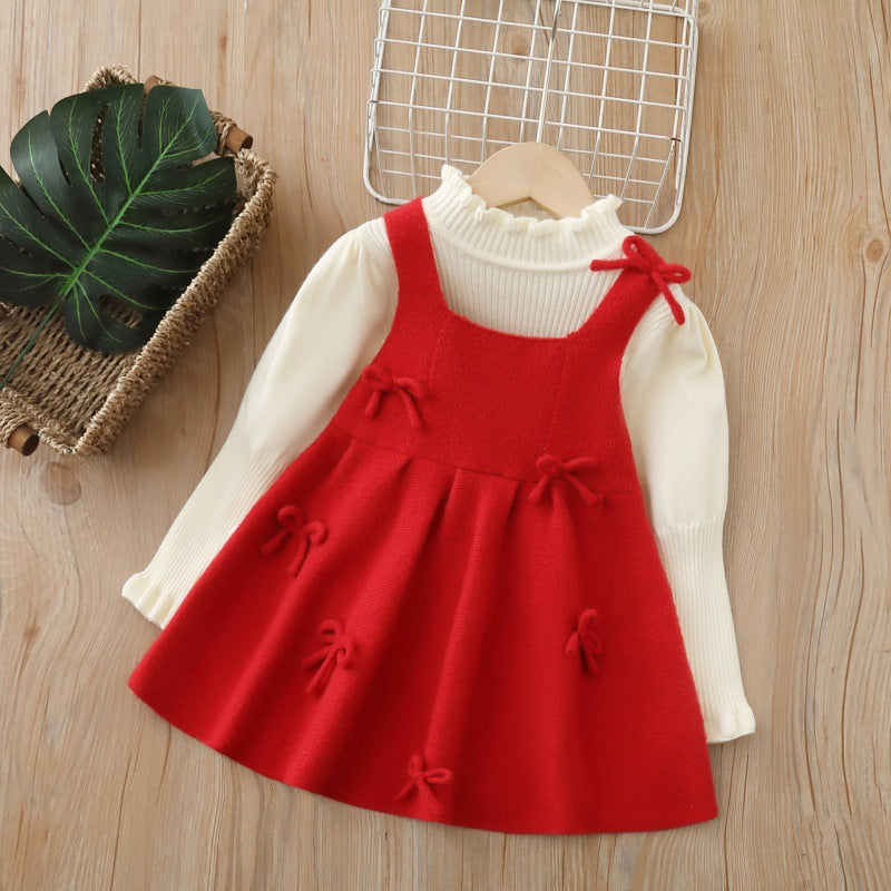 Children's Winter Dress with Bows