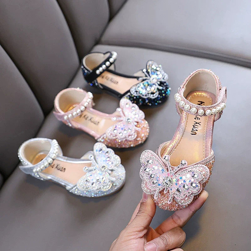 Girls Butterfly Rhinestone Shoes – Charmy