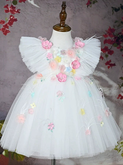 Enchanting Floral White Dress for Girls