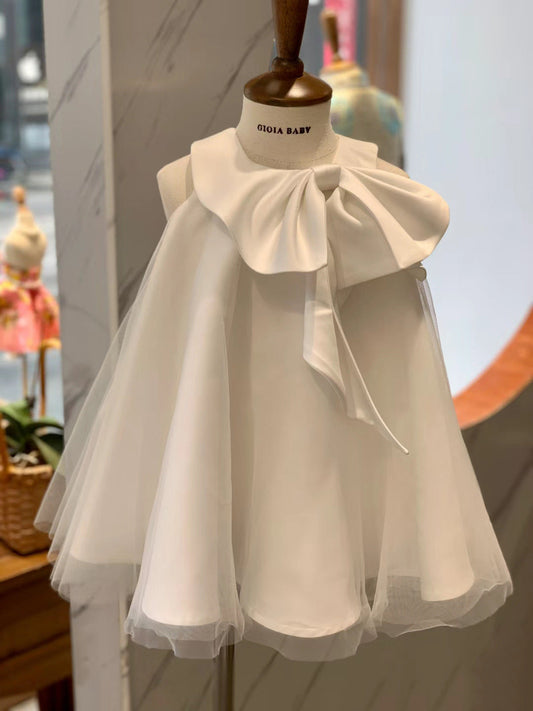 White Children's Dress with Bow