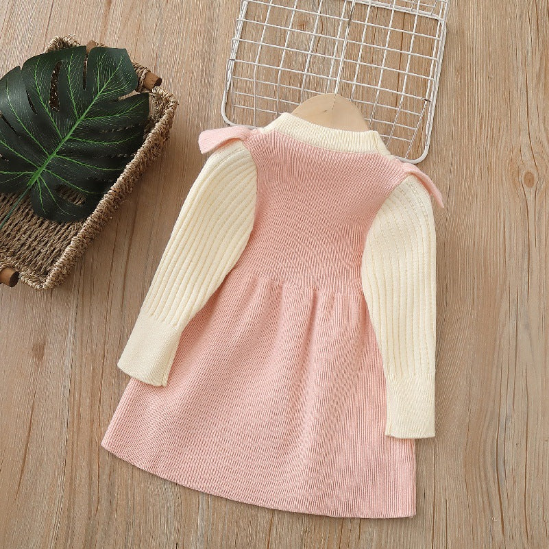 Children's Knitted Dress with Bows