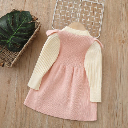 Children's Knitted Dress with Bows