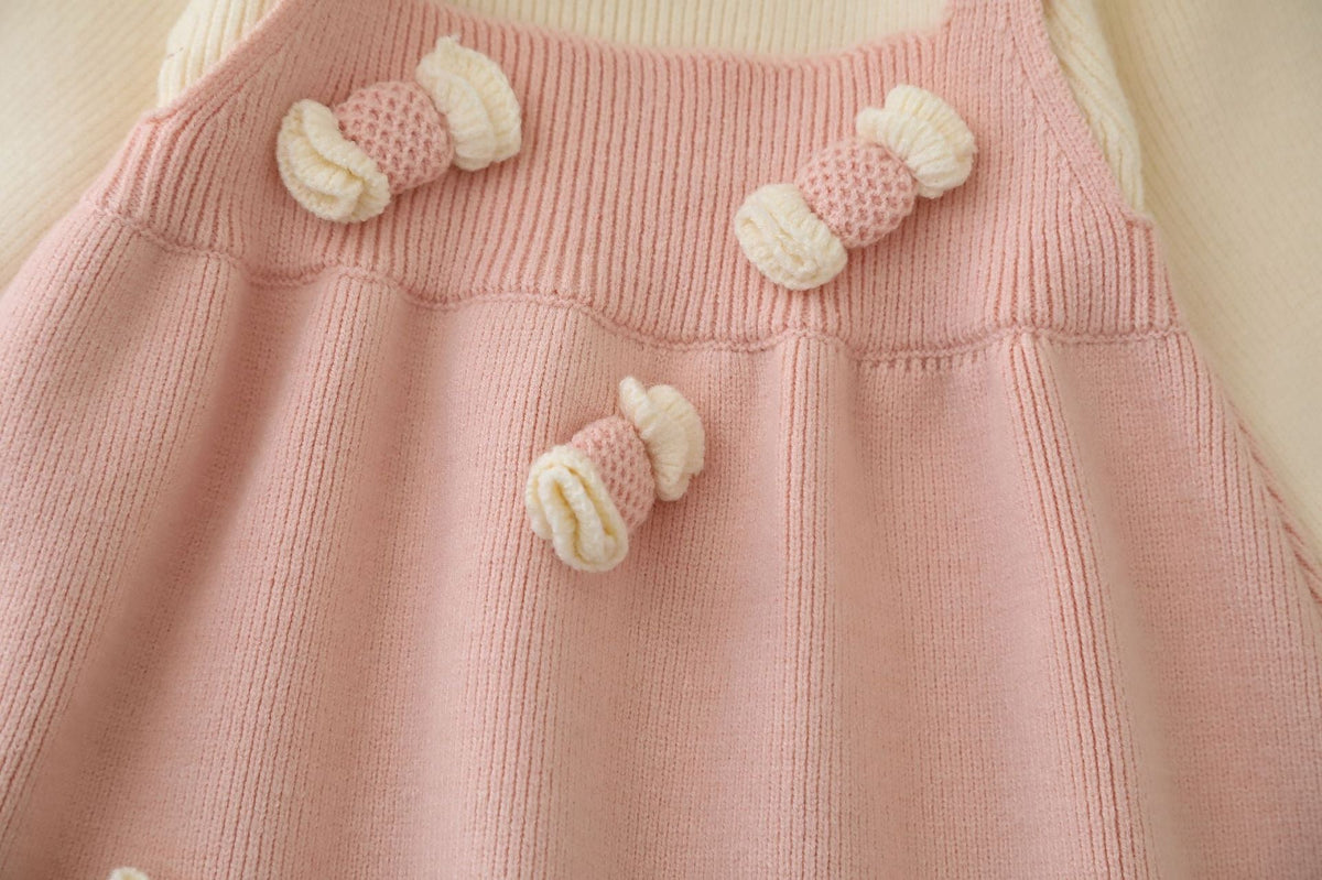 Children's Knitted Dress with Little Balls