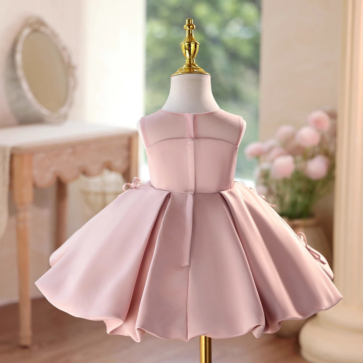 TulleLuce Vestido Infantil Rosa com Laços