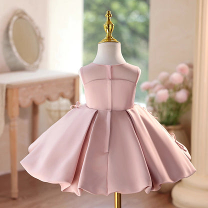 TulleLuce Vestido Infantil Rosa com Laços