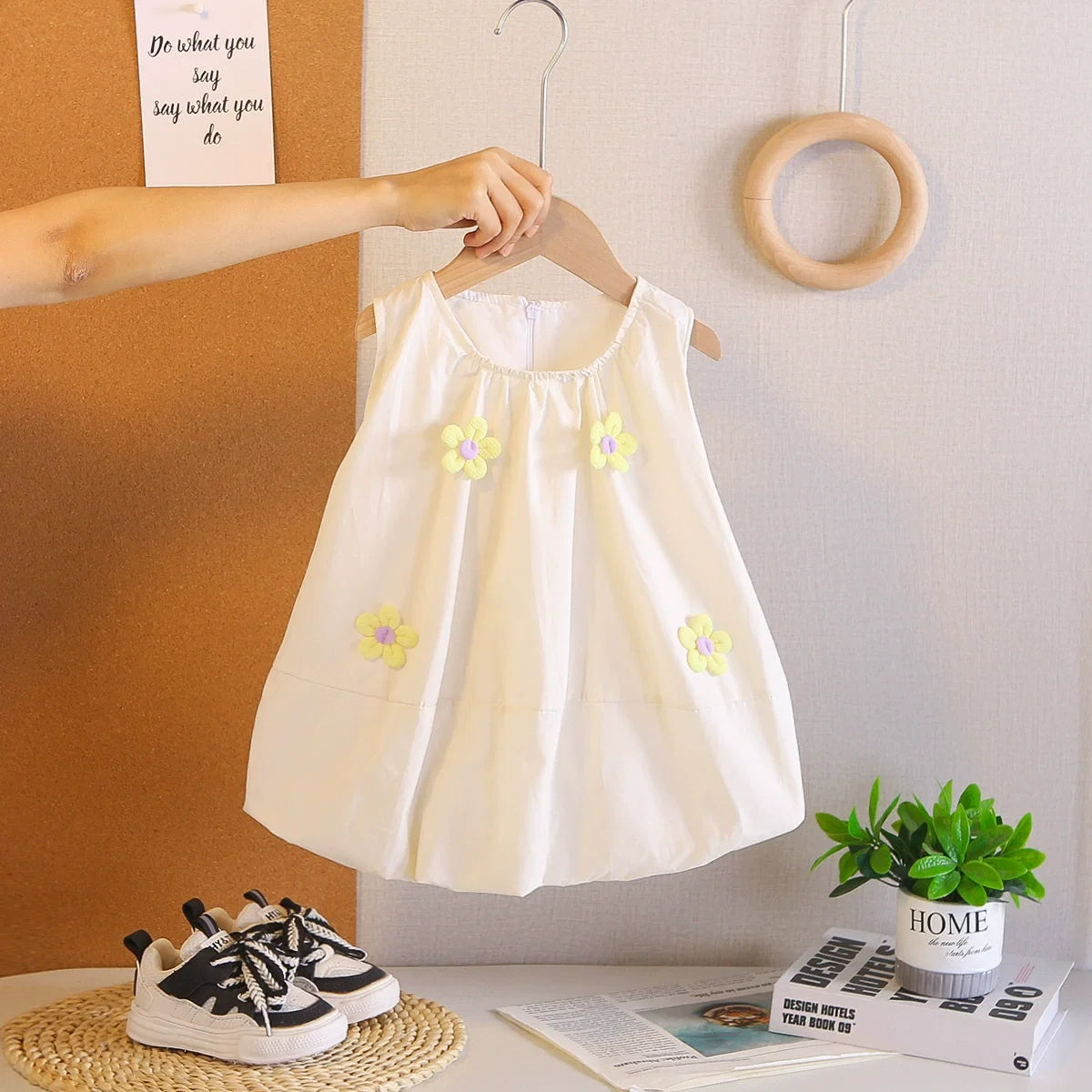Children's Summer Dress with Little Flowers