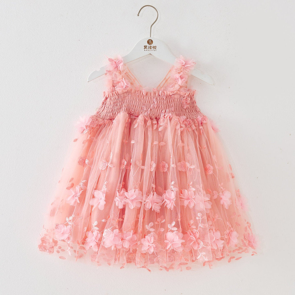 Tulle Dress With Flowers And Little Wings