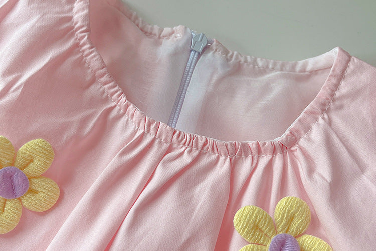Children's Summer Dress with Little Flowers