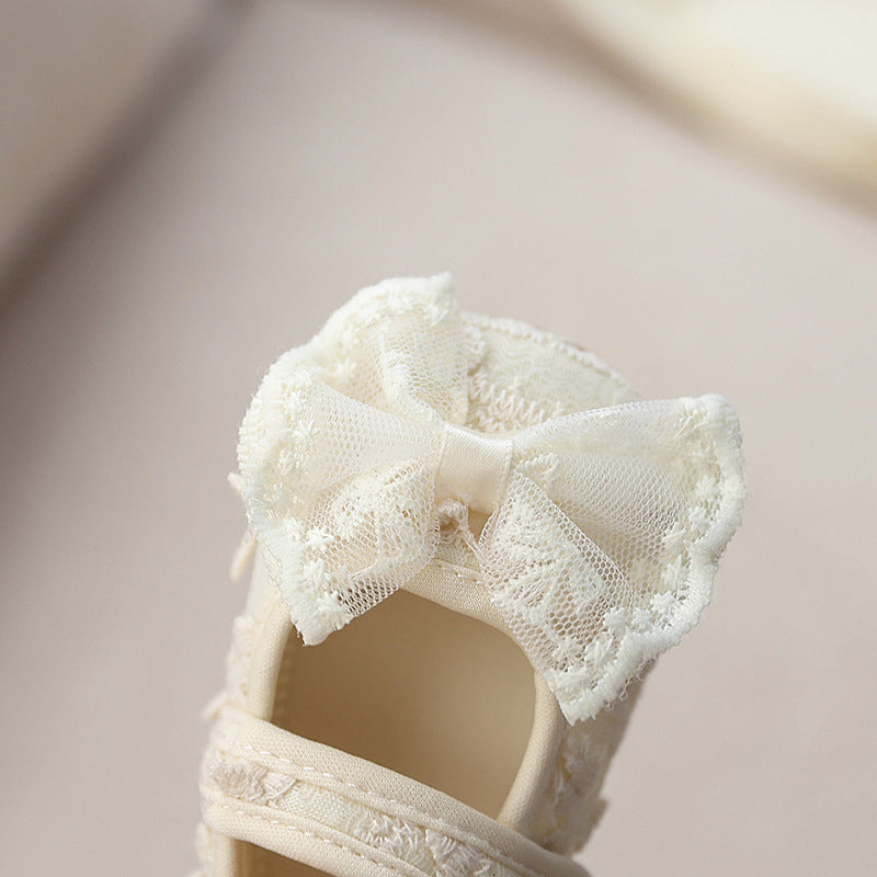 Girls' Shoes with Lace Bow