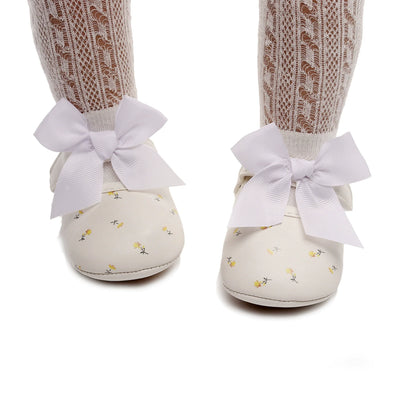 Baby Shoes with Little Flowers and Bows