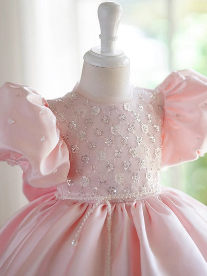 Pink Sequin Children's Party Dress