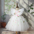 White Floral Party Dress for Girls