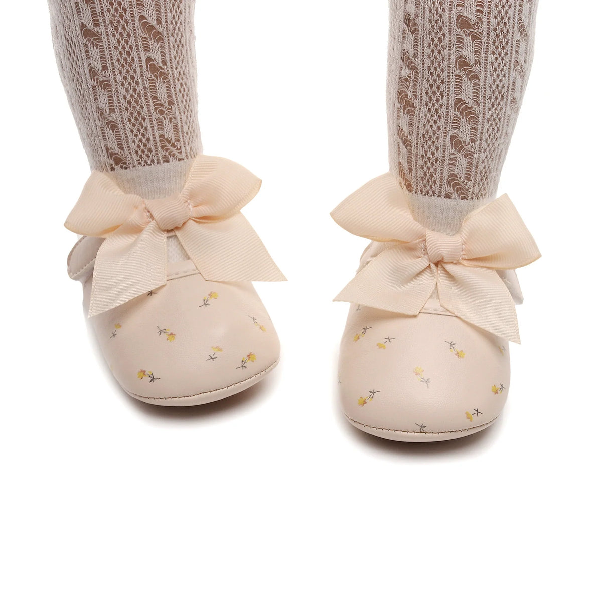 Baby Shoes with Little Flowers and Bows