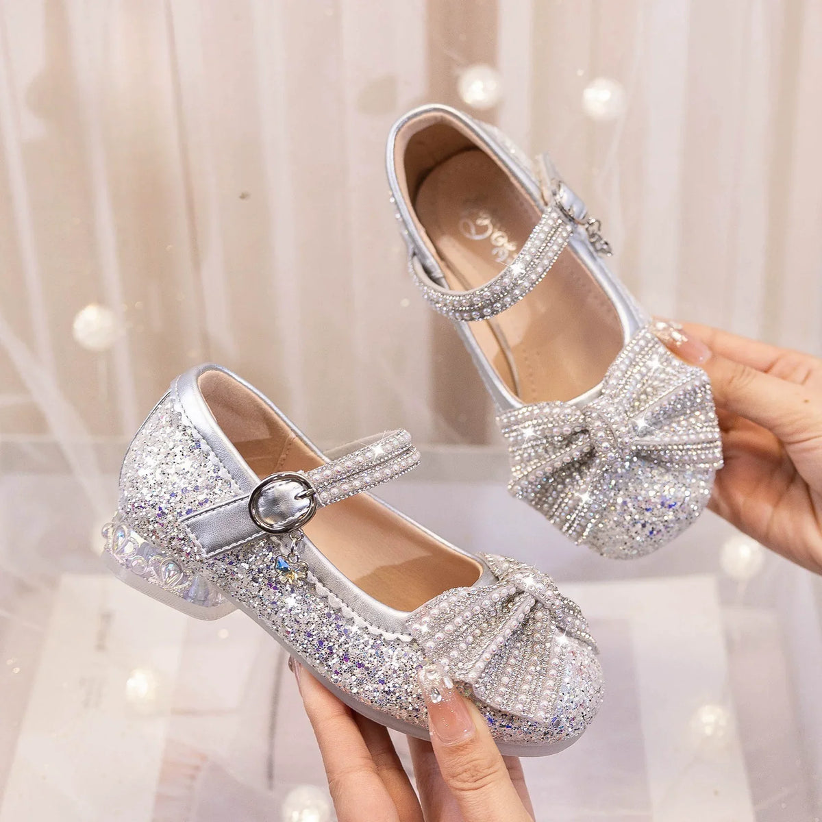 Girls Sparkly Leather Mary Jane Party Shoes – Charmy
