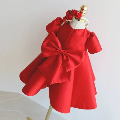 Children's Satin Dress with Belt