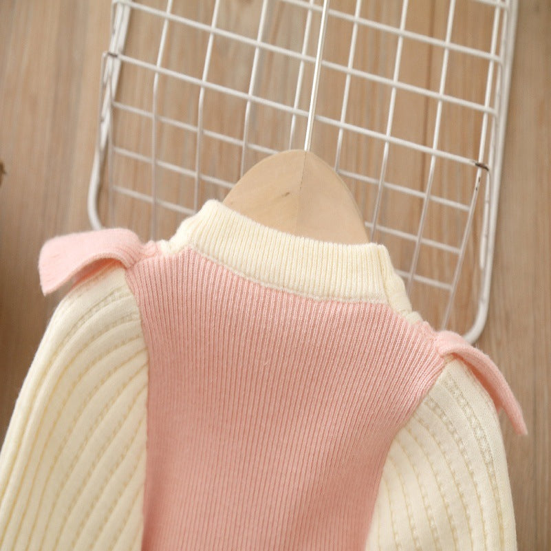 Children's Knitted Dress with Bows