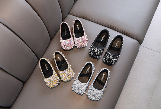 Girls Bow Sparkle Shoes – Charmy