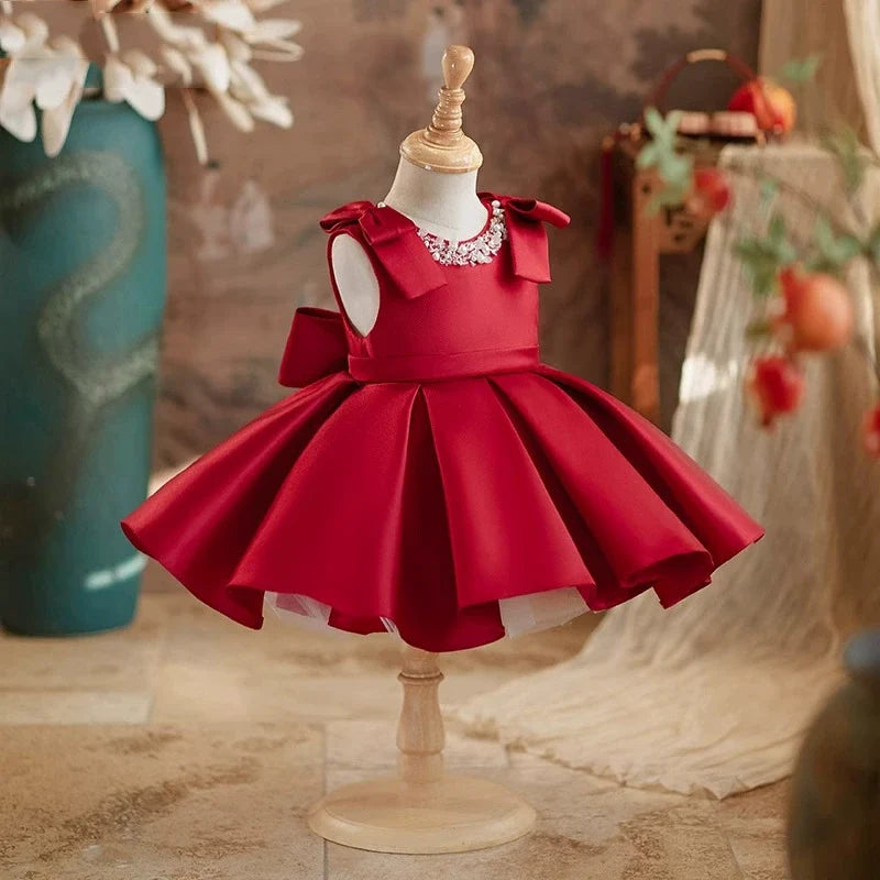Red Pearl Children's Party Dress