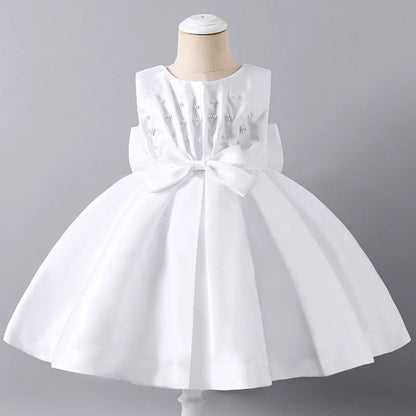 Children's Party Dress with Pearls and Bow