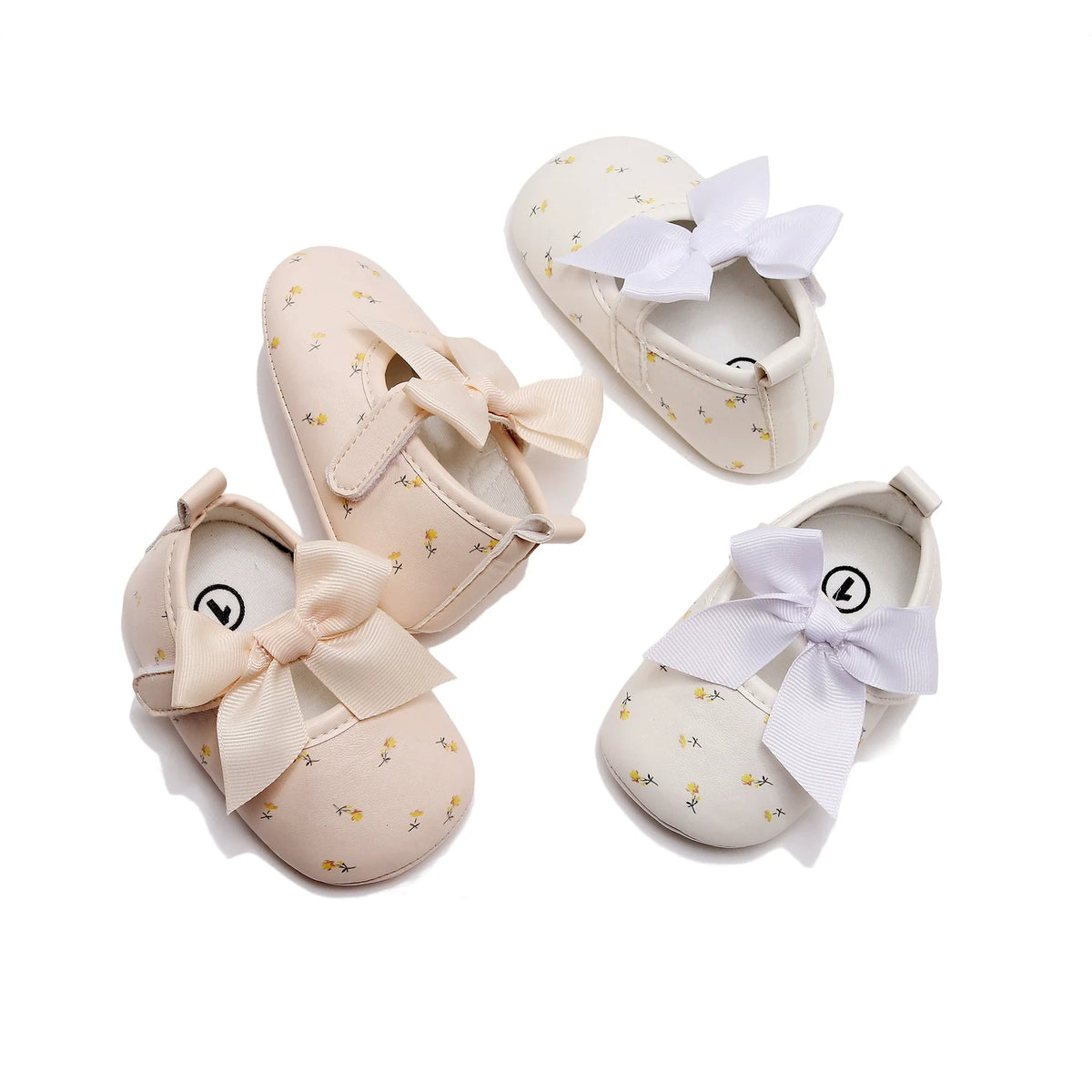 Baby Shoes with Little Flowers and Bows