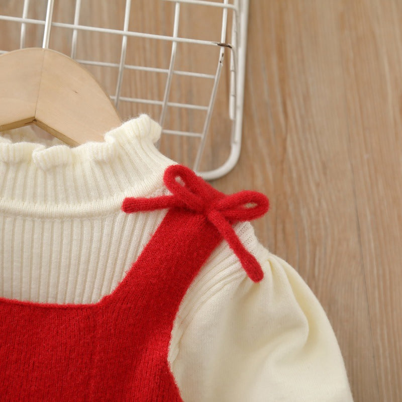Children's Winter Dress with Bows