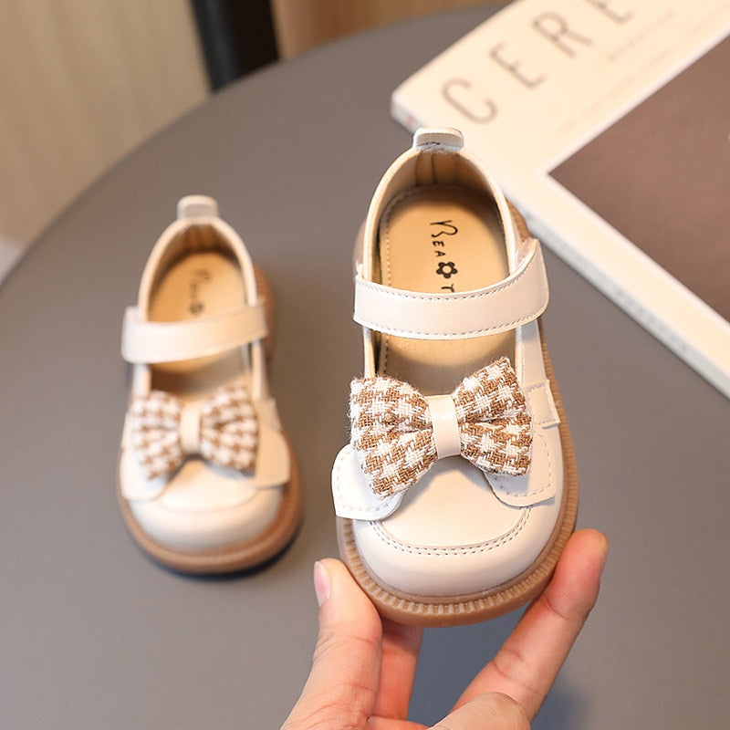 Girls Plaid Bow Party Shoes – Charmy