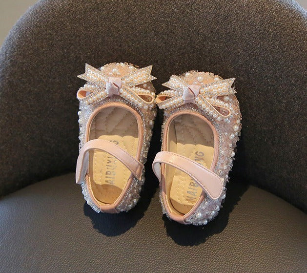 Girls Glitter Bow Party Shoes – Charmy