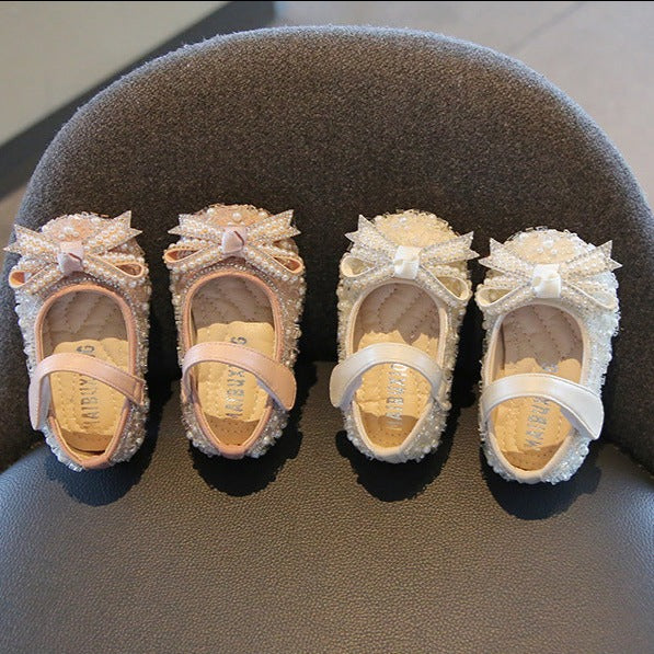 Girls Glitter Bow Party Shoes – Charmy