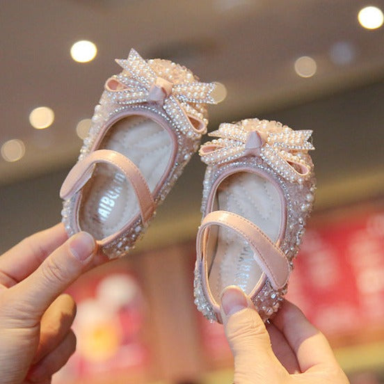 Girls Glitter Bow Party Shoes – Charmy