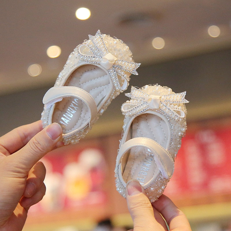 Girls Glitter Bow Party Shoes – Charmy