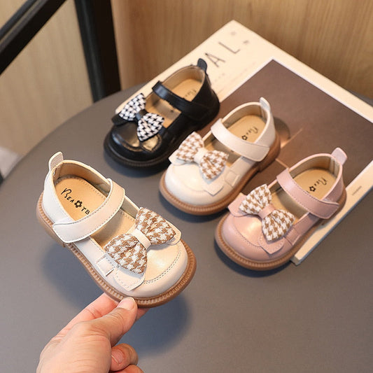 Girls Plaid Bow Party Shoes – Charmy
