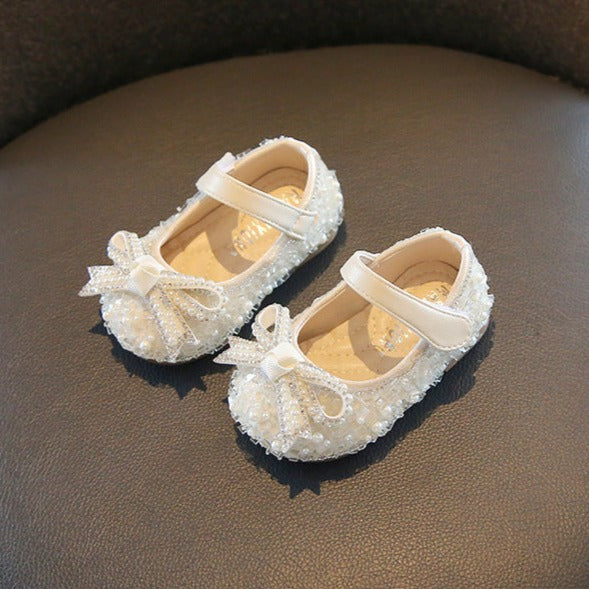 Girls Glitter Bow Party Shoes – Charmy