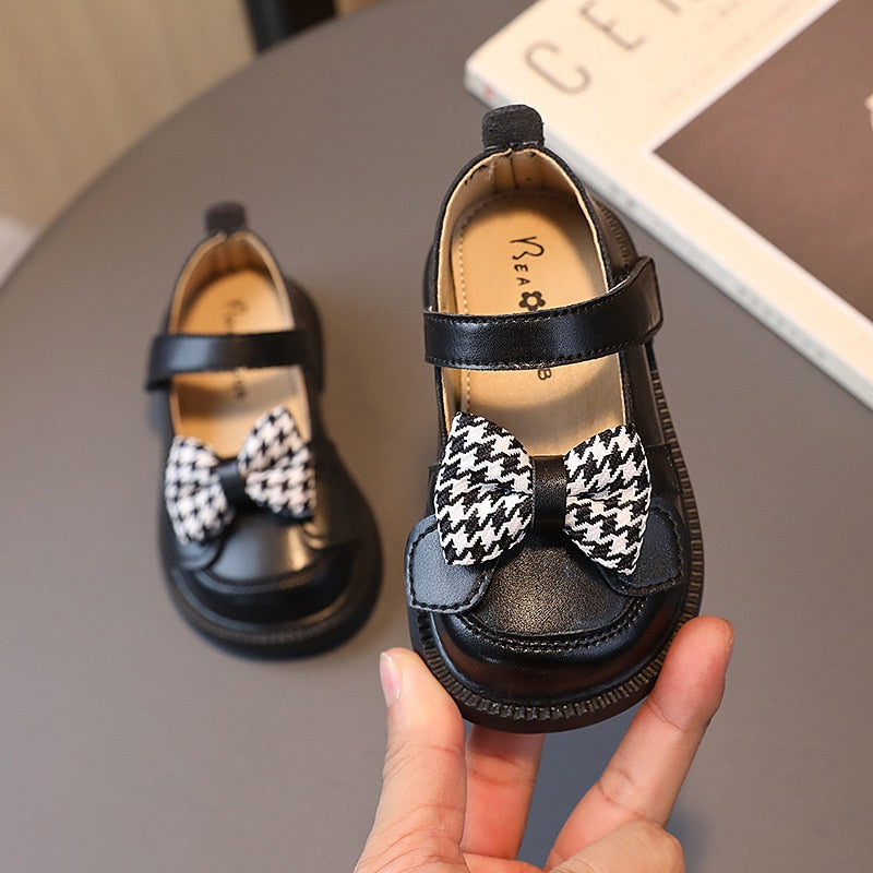 Girls Plaid Bow Party Shoes – Charmy