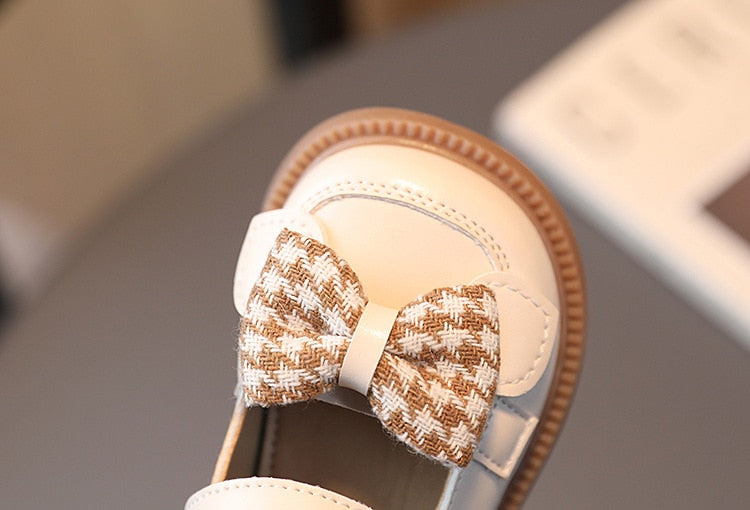 Girls Plaid Bow Party Shoes – Charmy