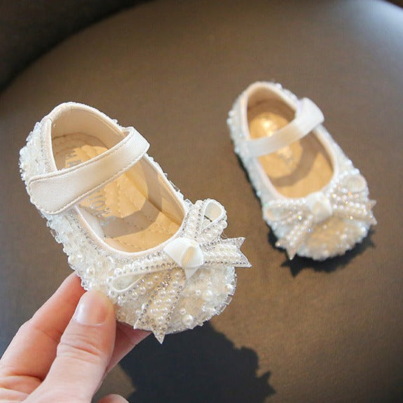 Girls Glitter Bow Party Shoes – Charmy