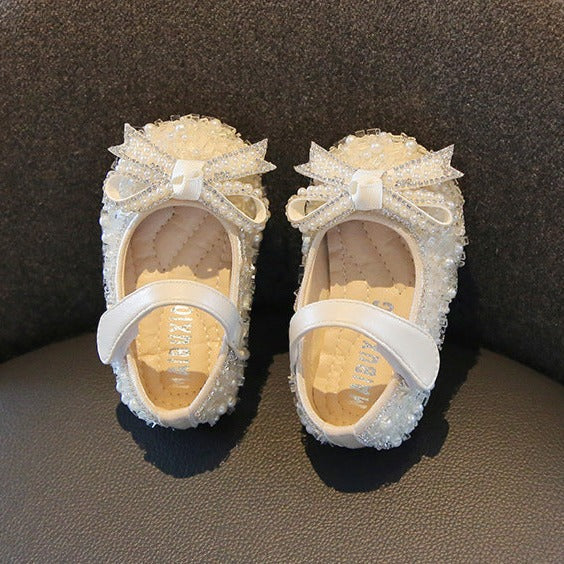 Girls Glitter Bow Party Shoes – Charmy