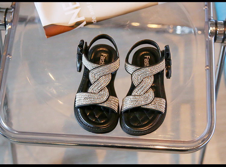 Girls Braided Embellished Party Sandals – Charmy