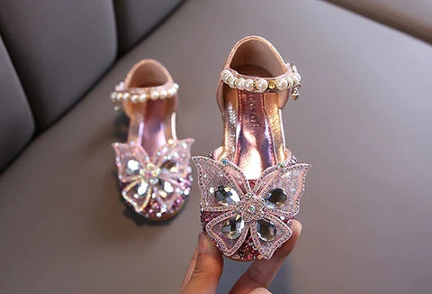 Girls Butterfly Crystal Shoes – Charmy