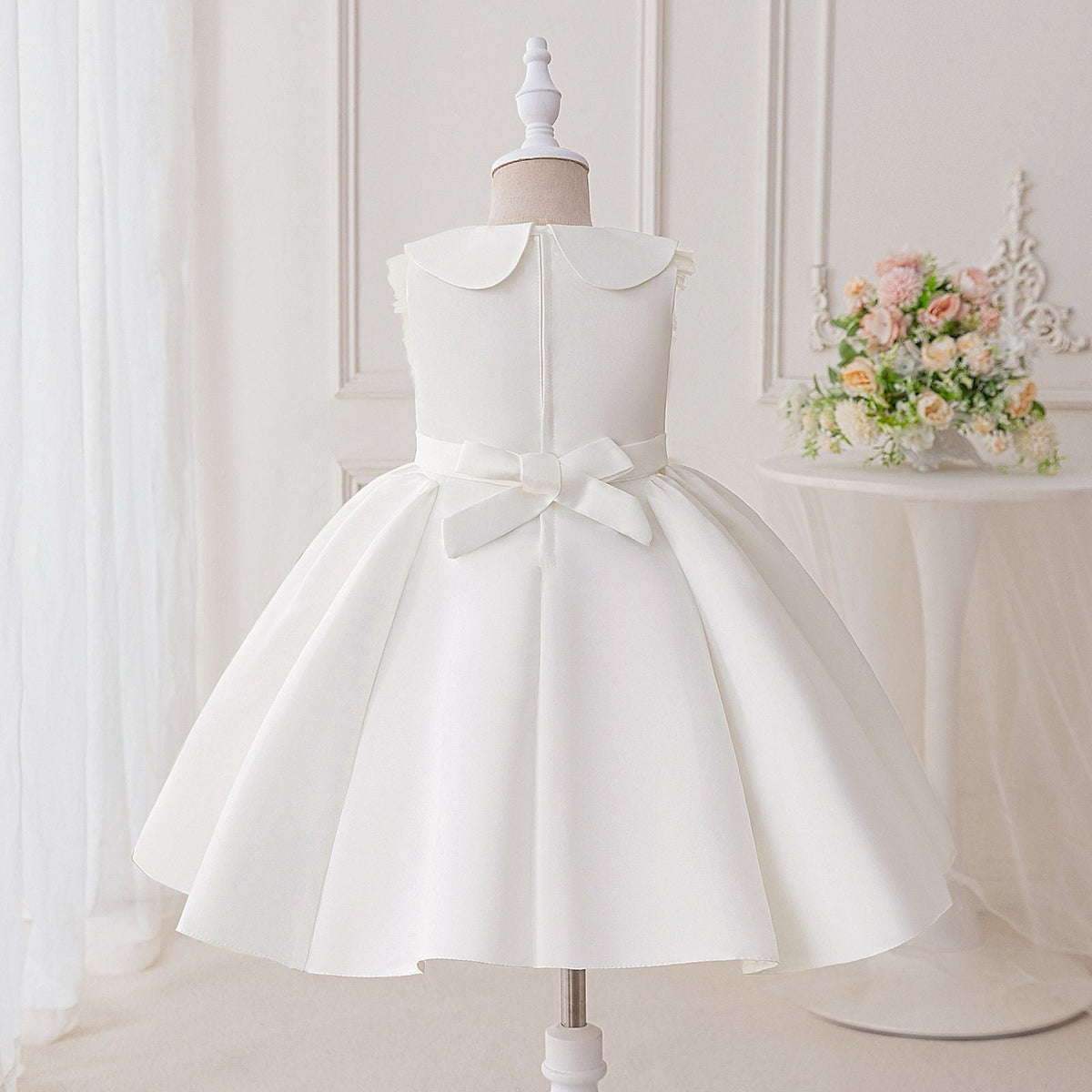 White Children's Dress with Collar
