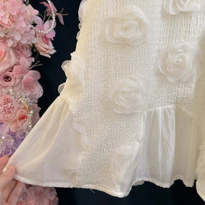 Beige Flower Children's Dress